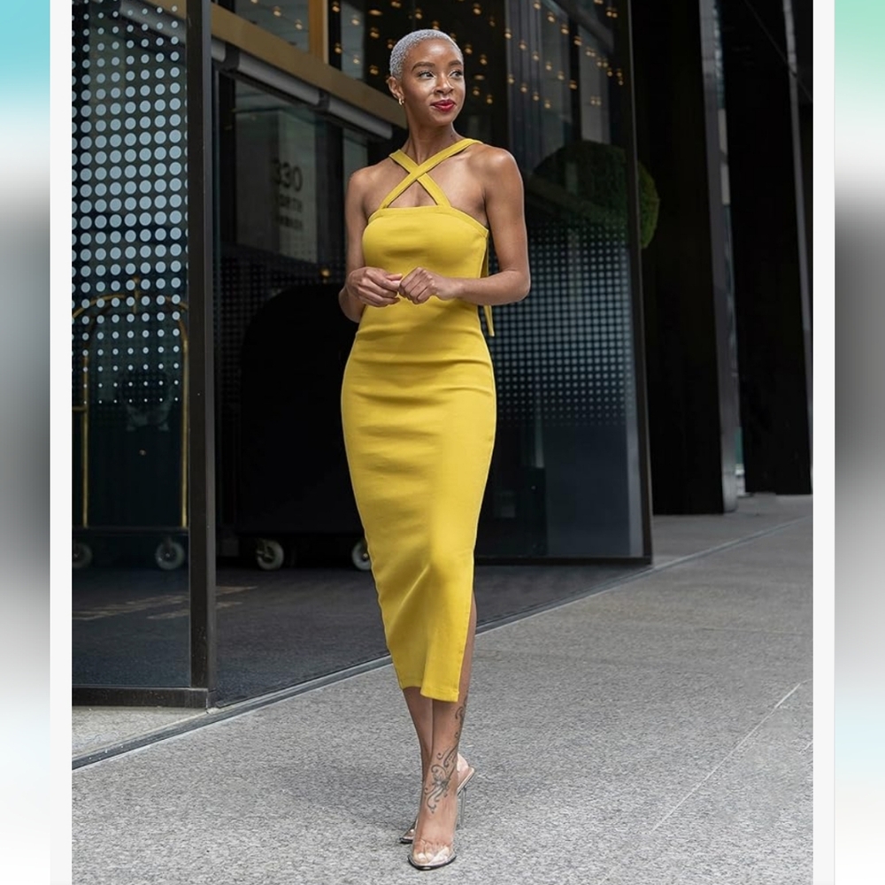 The Drop Women's Citronelle Strappy Rib Midi Dress by @signedblake.